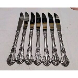 Stanley Roberts Rogers Valentine 7‎ Knives Stainless Flatware B5